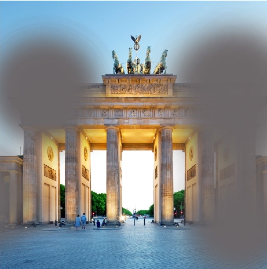 Brandenburger Tor mit blinden Flecken am rechten und linken Bildrand. 